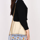 Fendi Floral Knit Baguette Bag