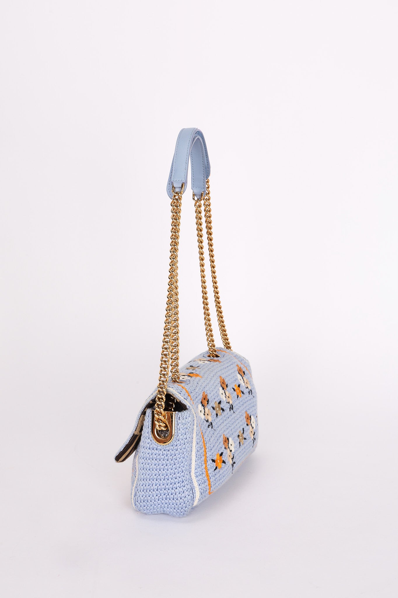 Fendi Floral Knit Baguette Bag