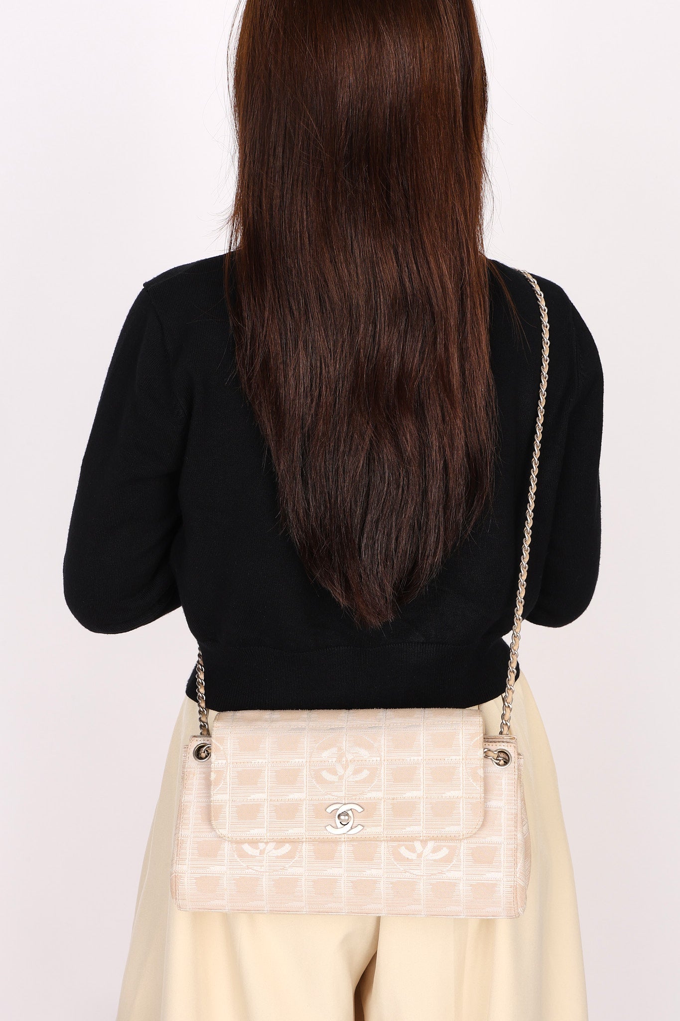 Chanel Travel Line Flap Shoulder Bag Nylon BSHW