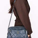 Chanel Relax CC Camera Shoulder Bag Navy Iridescent Calfskin 2012 SHW