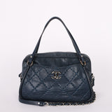 Chanel Relax CC Camera Shoulder Bag Navy Iridescent Calfskin 2012 SHW