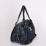 Chanel Relax CC Camera Shoulder Bag Navy Iridescent Calfskin 2012 SHW