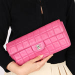 Chanel East West Chocolate Bar Flap Pink Lambskin BSHW