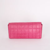 Chanel East West Chocolate Bar Flap Pink Lambskin BSHW