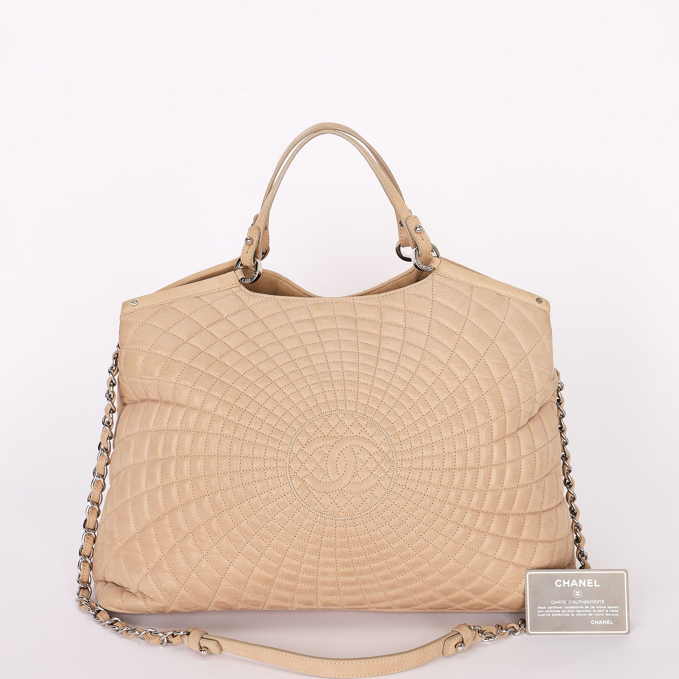 Chanel Spiral Sea Hit Tote Beige Iridescent (leather) SHW