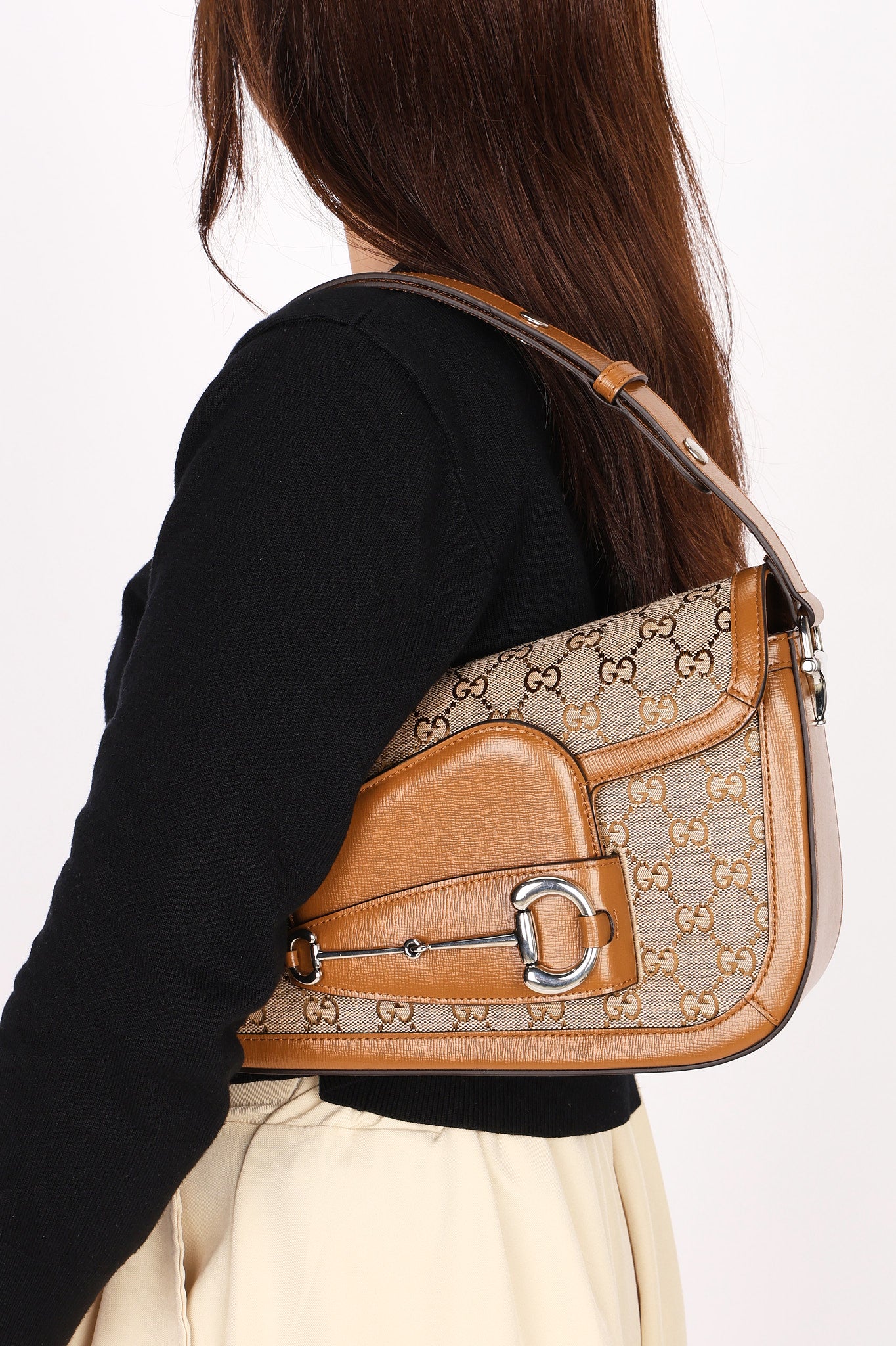 Gucci Horsebit 1955 Small Asymmetric Shoulder Bag