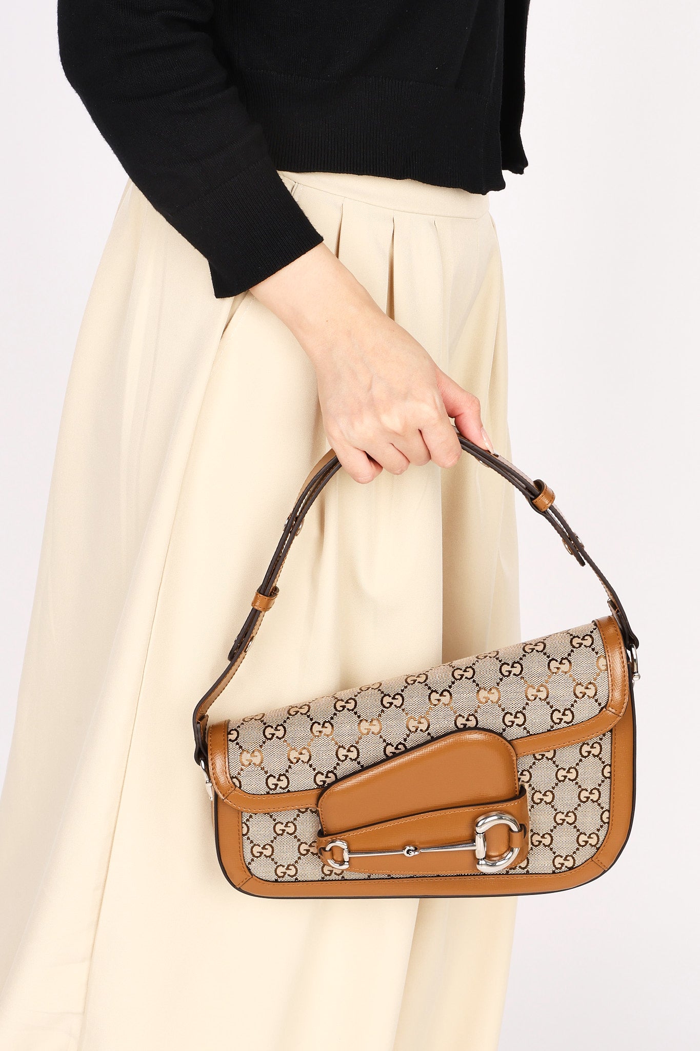 Gucci Horsebit 1955 Small Asymmetric Shoulder Bag
