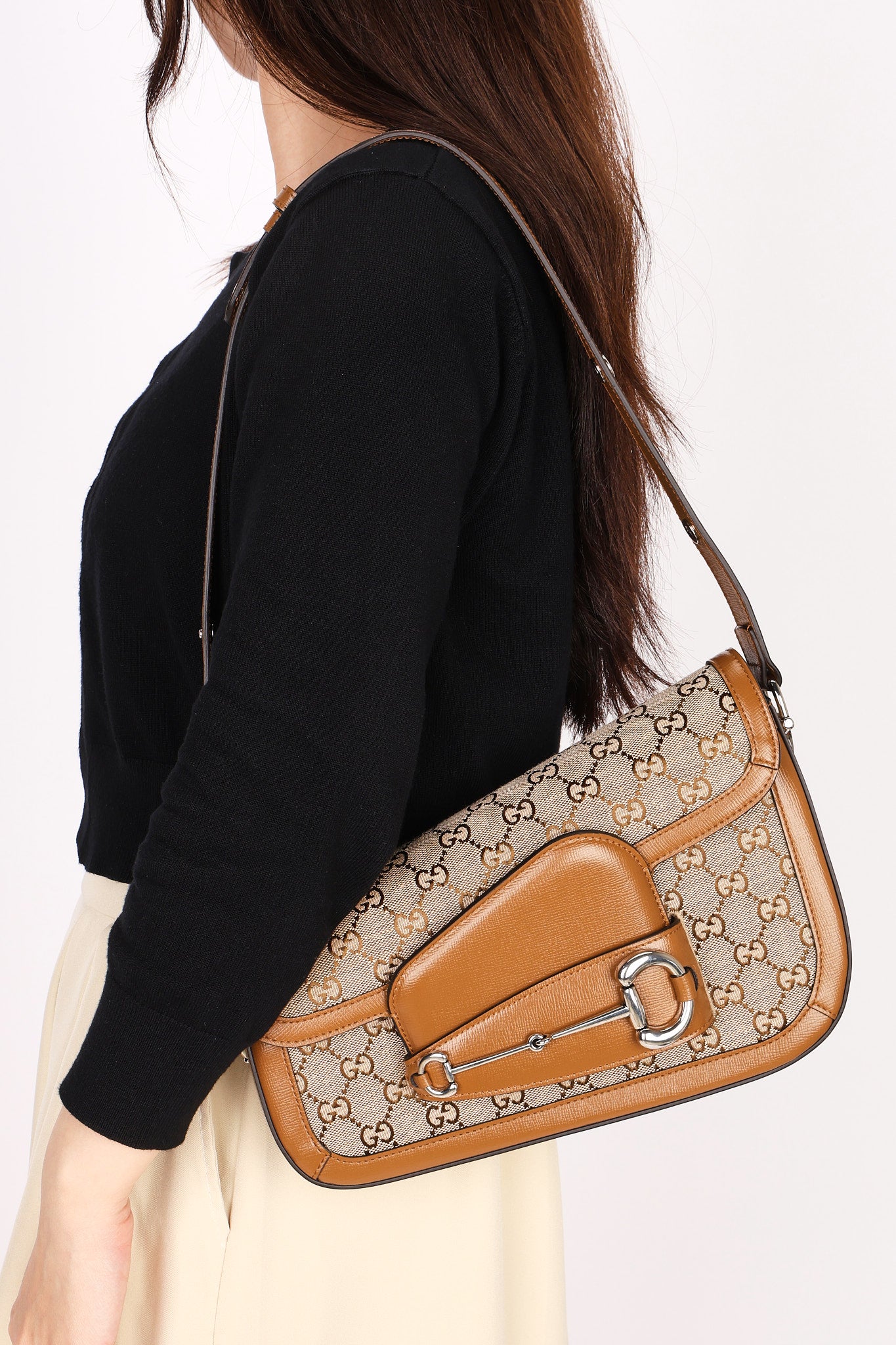 Gucci Horsebit 1955 Small Asymmetric Shoulder Bag
