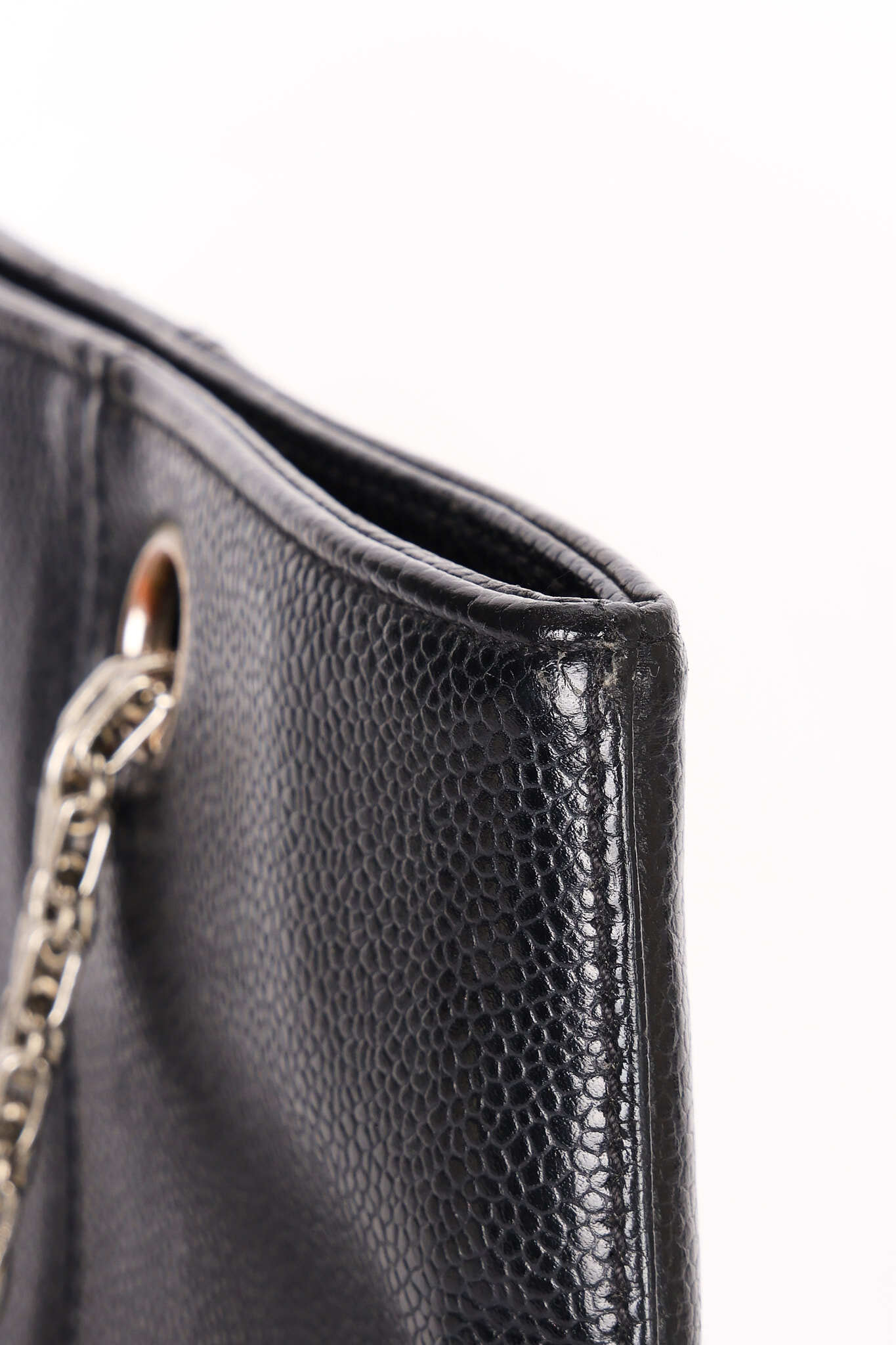Chanel Bijoux Chain Shopping Tote Black Caviar SHW