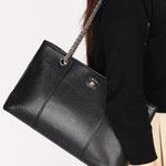 Chanel Bijoux Chain Shopping Tote Black Caviar SHW