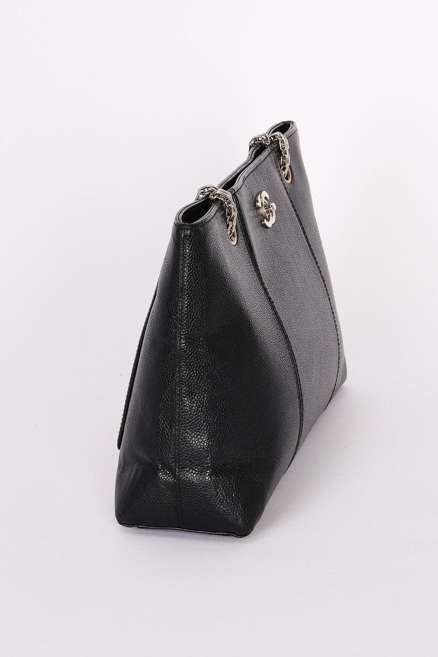 Chanel Bijoux Chain Shopping Tote Black Caviar SHW