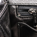 Chanel Kelly Turnlock Top Handle Bag Black Caviar 2002 24K GP