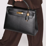 Hermès Kelly 32 Noir Box GHW