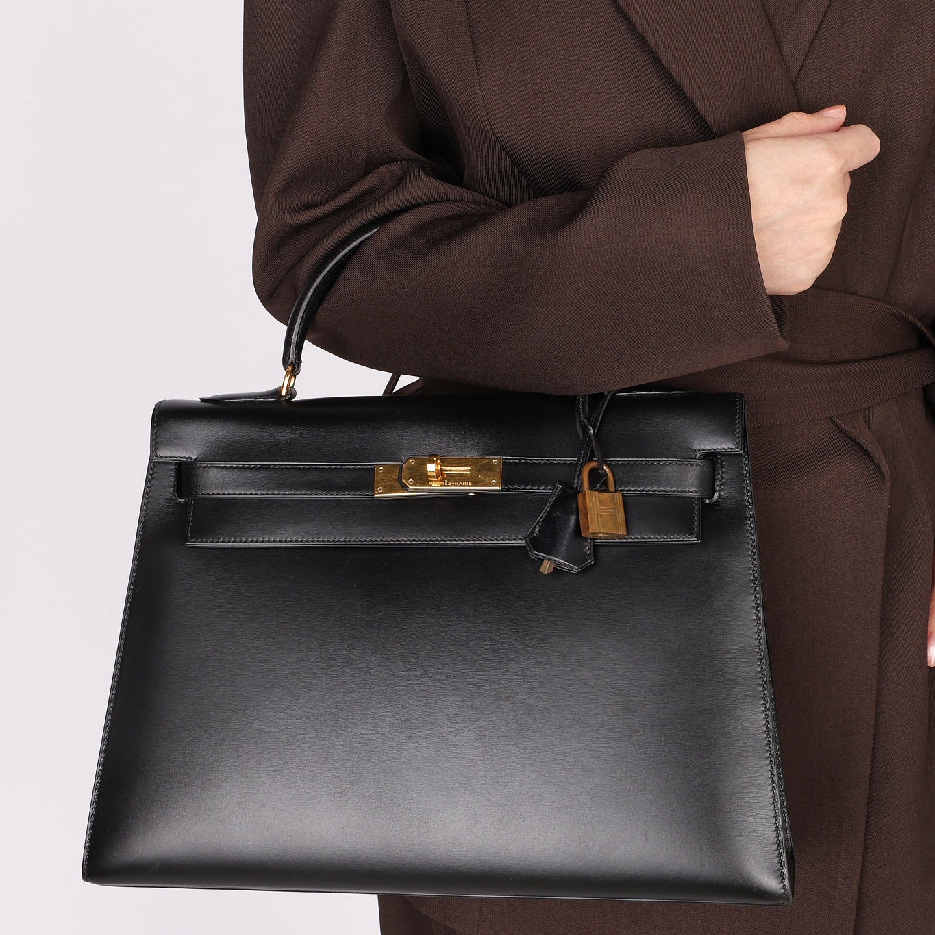 Hermès Kelly 32 Noir Box GHW