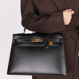 Hermès Kelly 32 Noir Box GHW