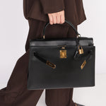 Hermès Kelly 32 Noir Box GHW