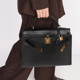 Hermès Kelly 32 Noir Box GHW