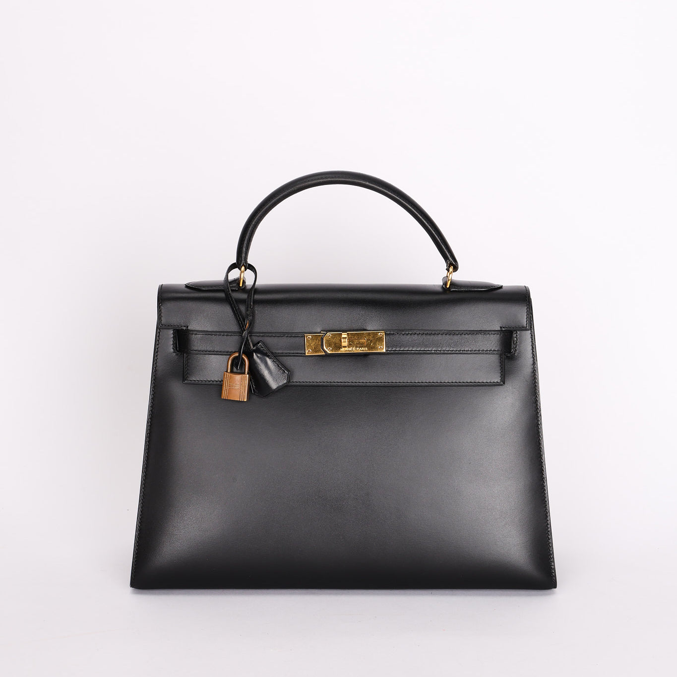 Hermès Kelly 32 Noir Box GHW