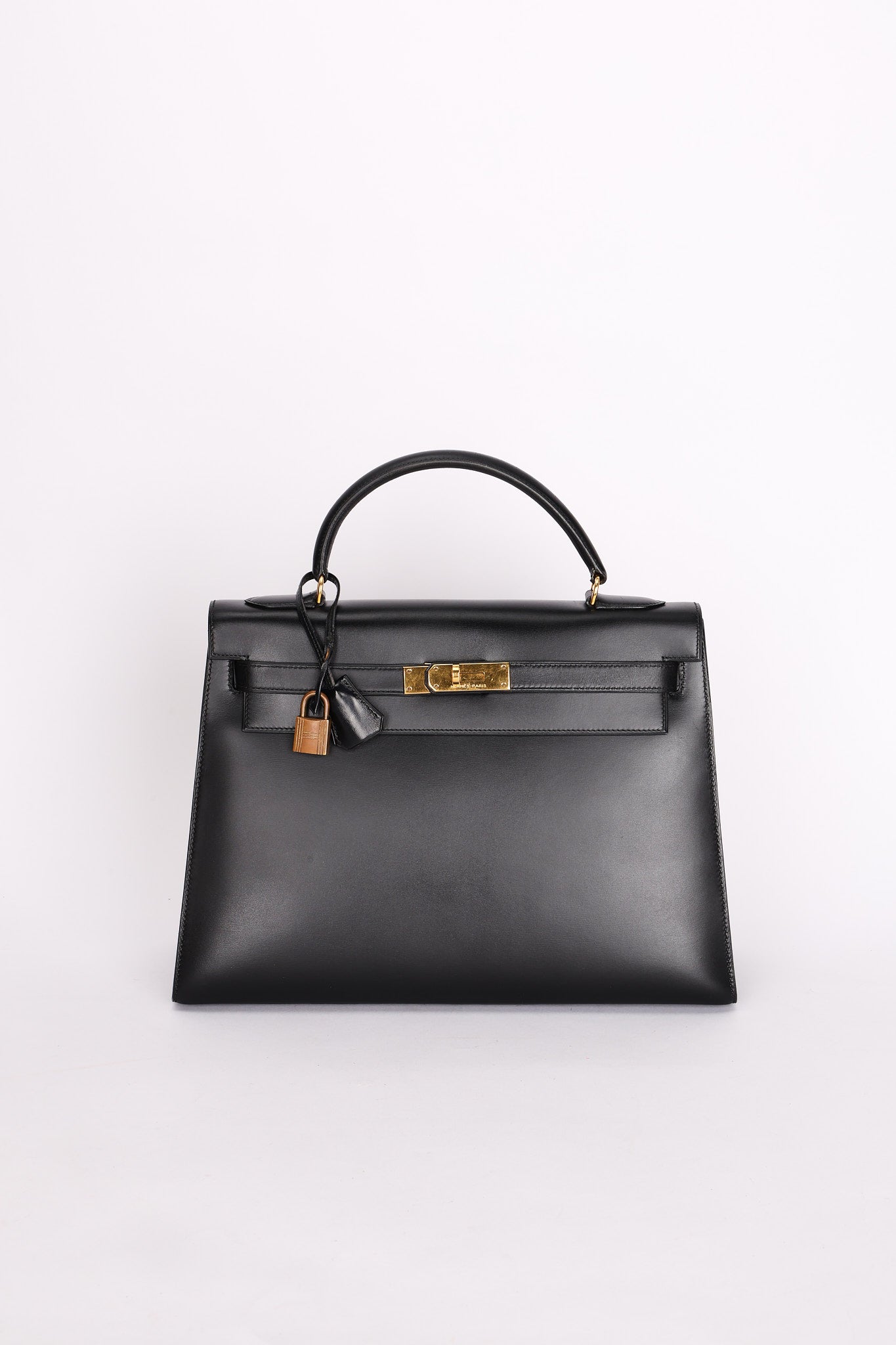 Hermès Kelly 32 Noir Box GHW