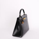 Hermès Kelly 32 Noir Box GHW