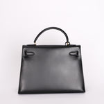Hermès Kelly 32 Noir Box GHW