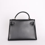 Hermès Kelly 32 Noir Box GHW