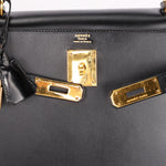 Hermès Kelly 32 Noir Box GHW