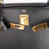 Hermès Kelly 32 Noir Box GHW