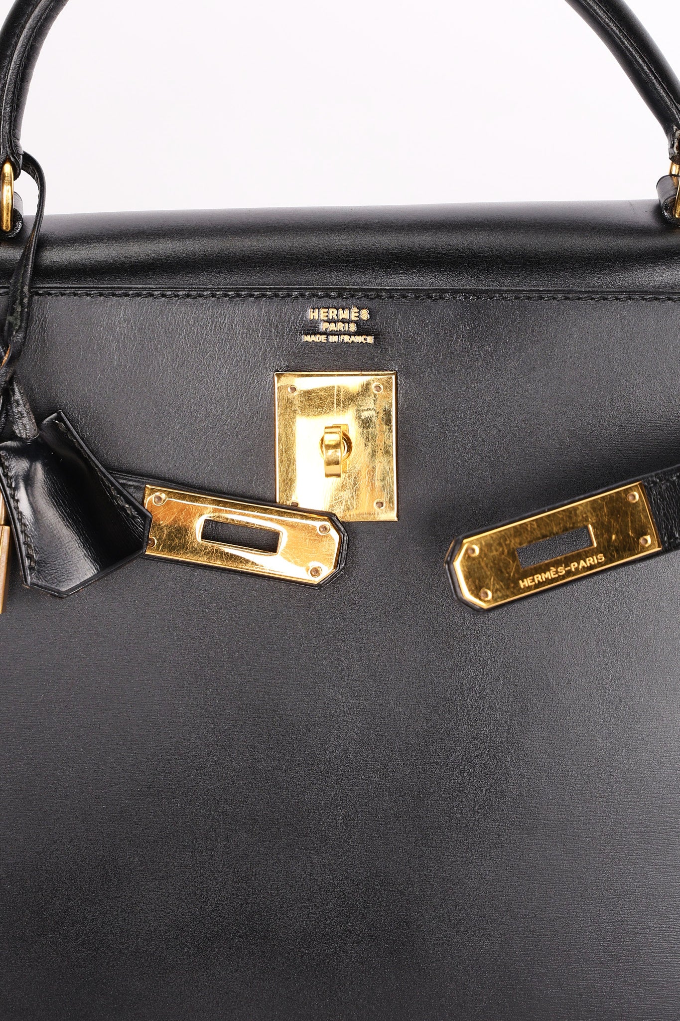 Hermès Kelly 32 Noir Box GHW
