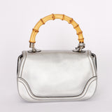 Gucci Bamboo Top Handle Bag Silver Metallic