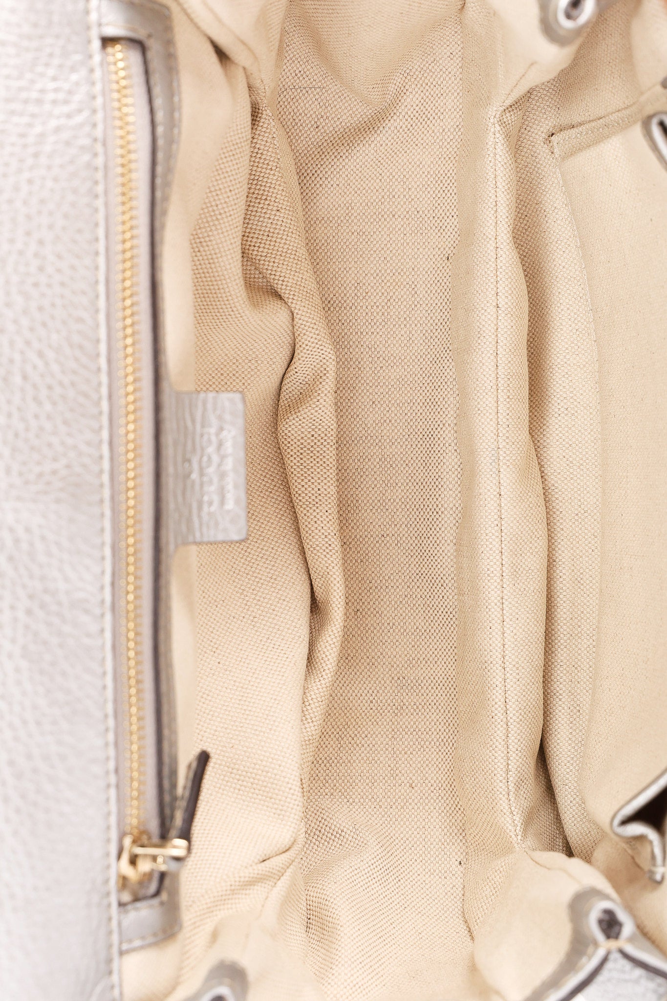 Gucci Bamboo Top Handle Bag Silver Metallic