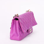 Rare Chanel Valentine Heart Chain Medium Classic Single Flap Purple Lambskin 2004 SHW