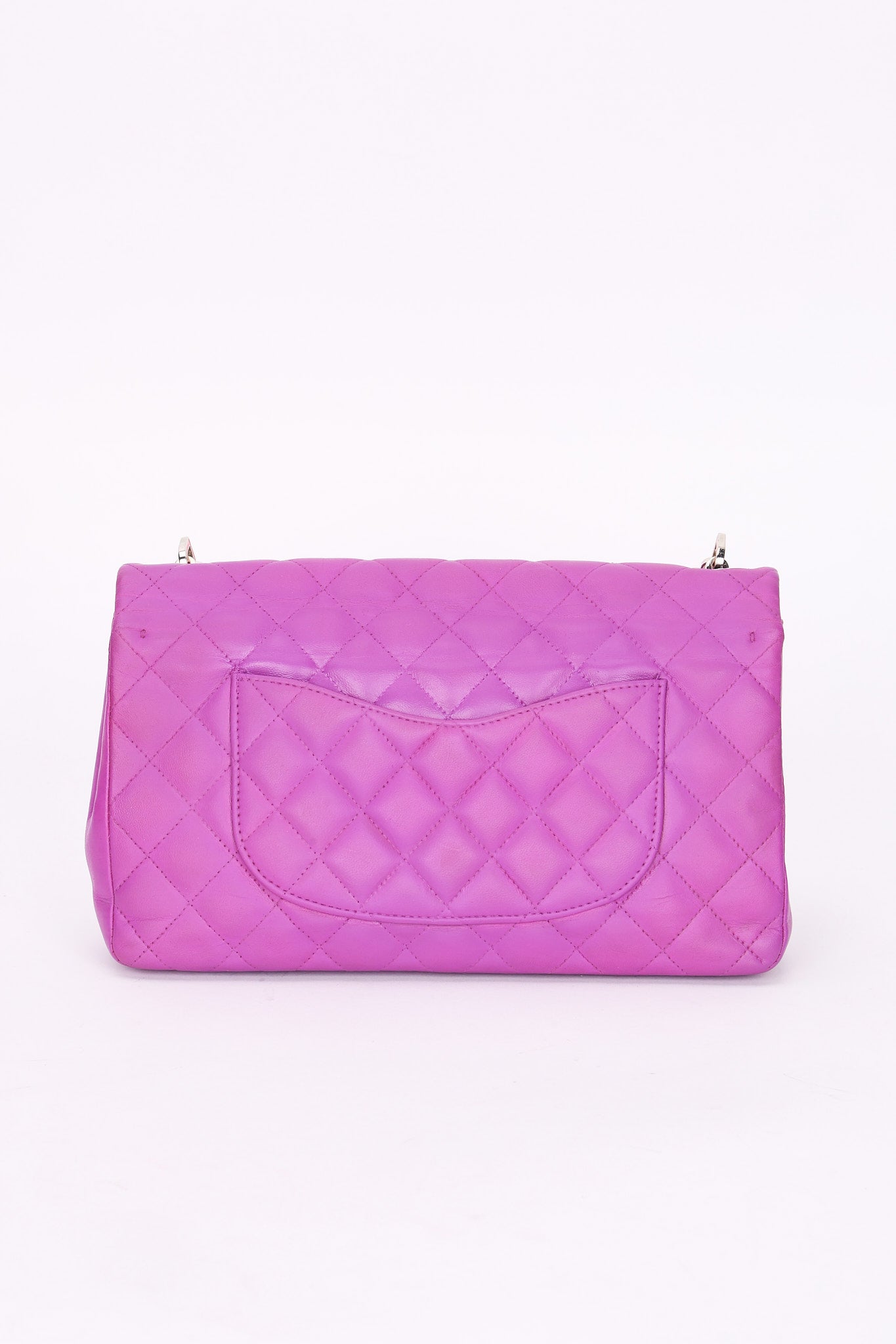 Rare Chanel Valentine Heart Chain Medium Classic Single Flap Purple Lambskin 2004 SHW