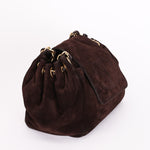 Chanel Suede Accordion Flap Brown Suede Bag AGHW