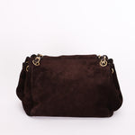 Chanel Suede Accordion Flap Brown Suede Bag AGHW