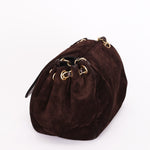 Chanel Suede Accordion Flap Brown Suede Bag AGHW