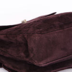 Chanel Mademoiselle Chocolate Bar Shoulder Bag Dark Purple Suede BSHW