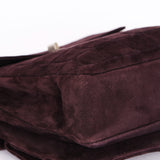 Chanel Mademoiselle Chocolate Bar Shoulder Bag Dark Purple Suede BSHW