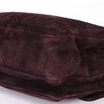 Chanel Mademoiselle Chocolate Bar Shoulder Bag Dark Purple Suede BSHW