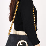 Gucci Blondie Clutch Navy Suede