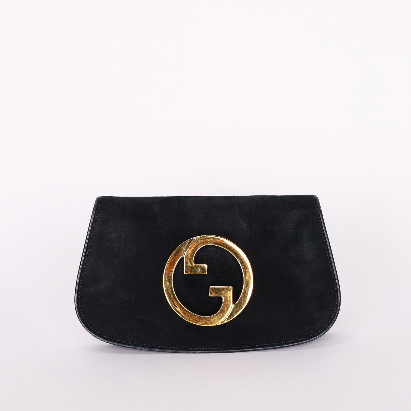 Gucci Blondie Clutch Navy Suede