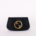 Gucci Blondie Clutch Navy Suede
