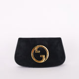 Gucci Blondie Clutch Navy Suede
