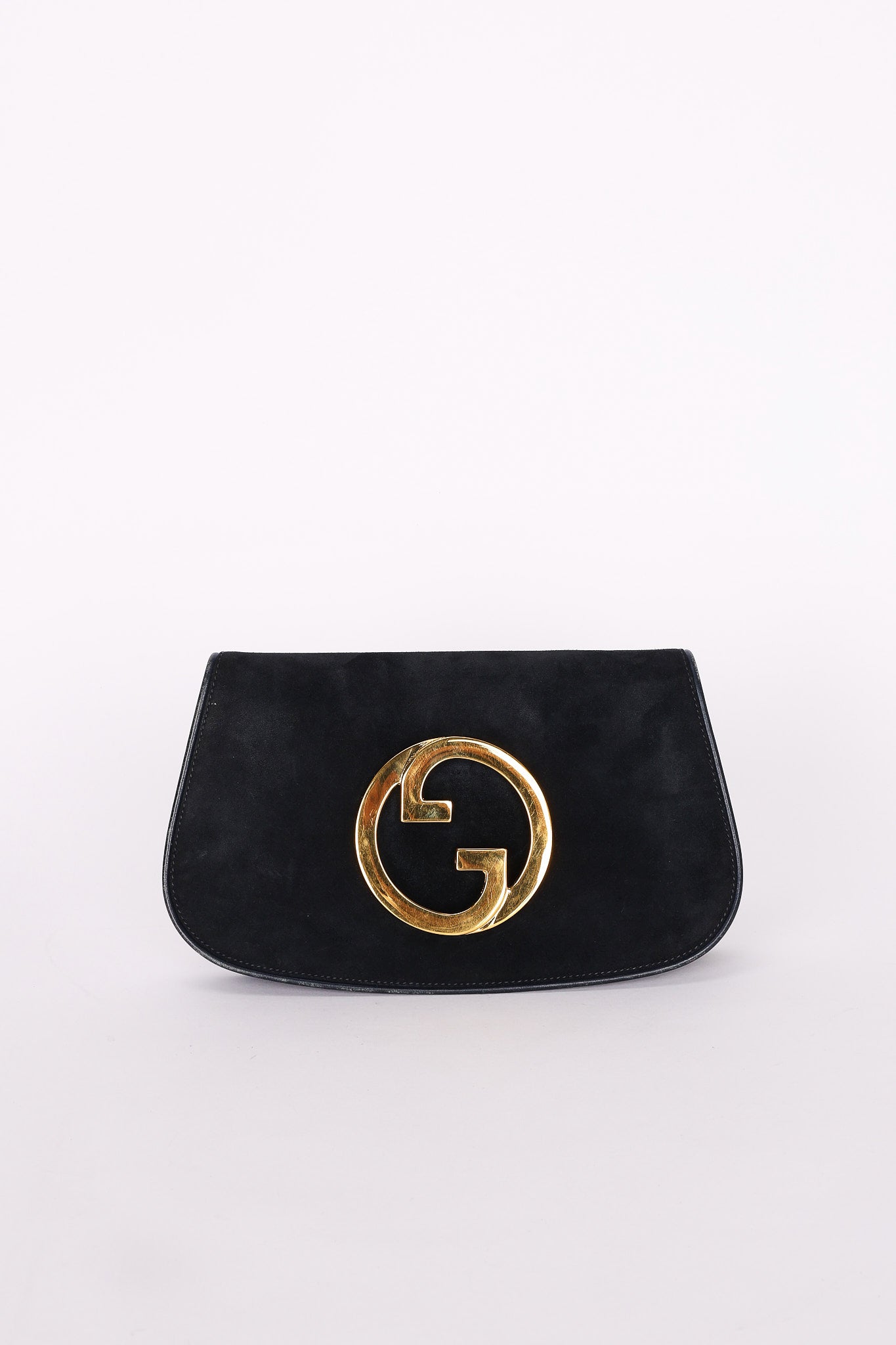 Gucci Blondie Clutch Navy Suede