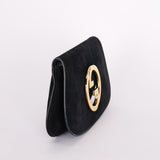 Gucci Blondie Clutch Navy Suede