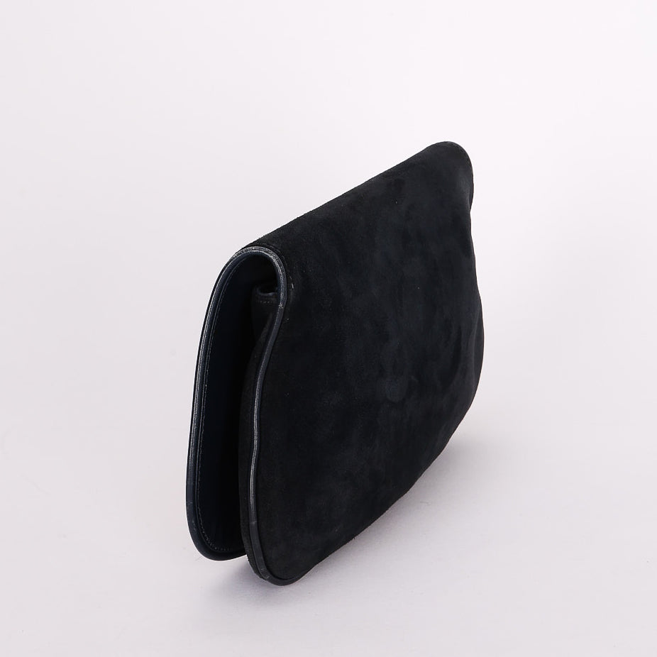 Gucci Blondie Clutch Navy Suede