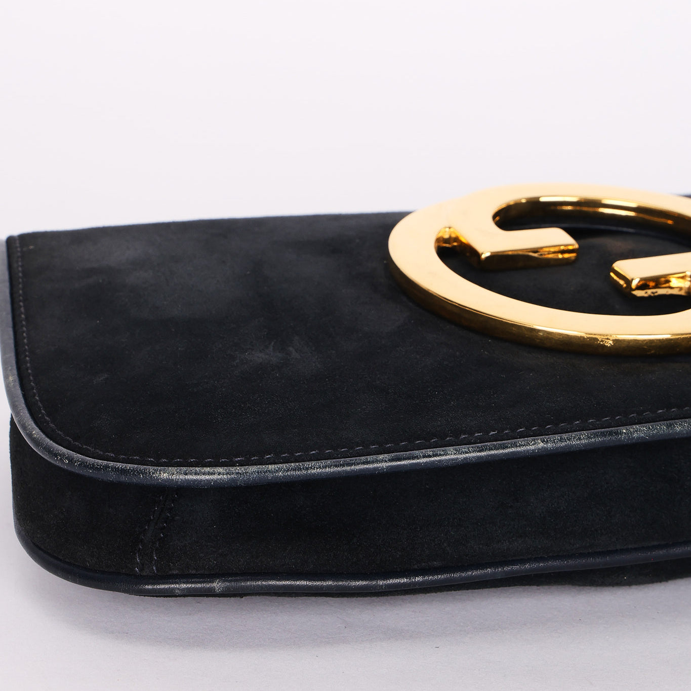 Gucci Blondie Clutch Navy Suede