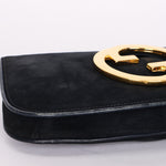 Gucci Blondie Clutch Navy Suede
