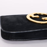 Gucci Blondie Clutch Navy Suede