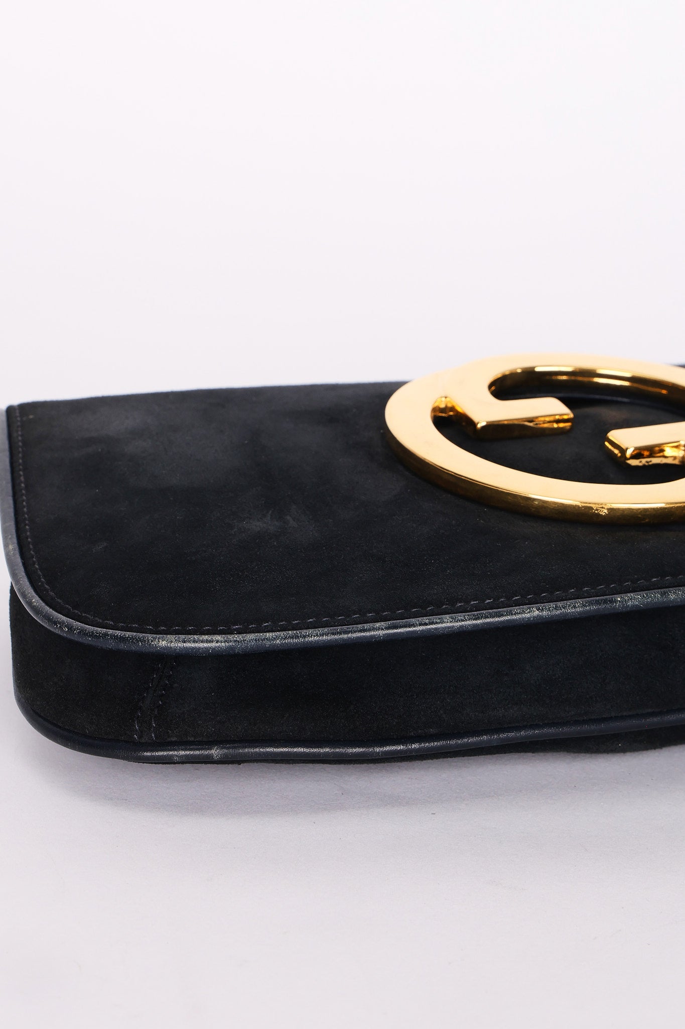 Gucci Blondie Clutch Navy Suede